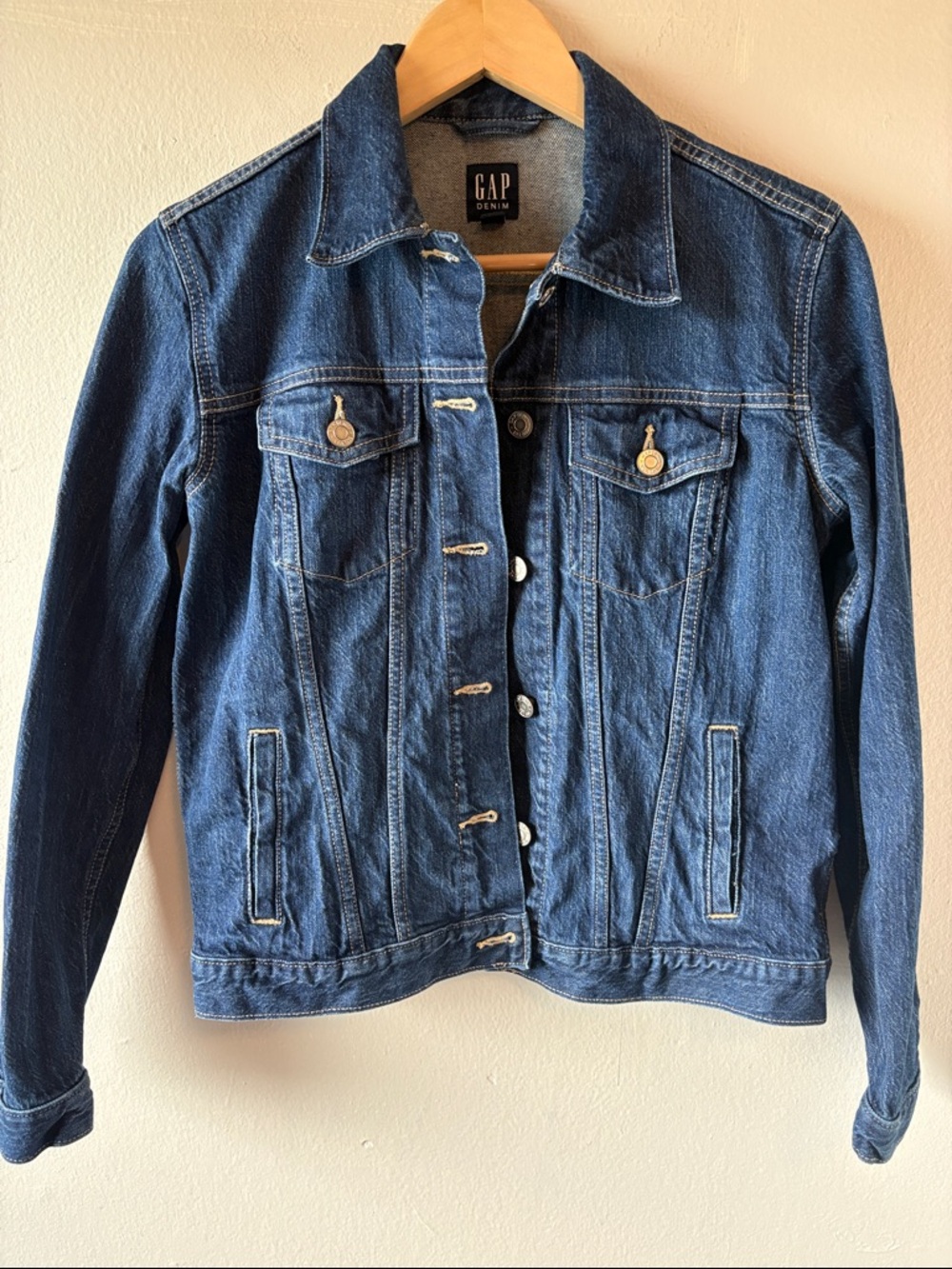 GAP Blue Denim Jean Jacket with Button Front
